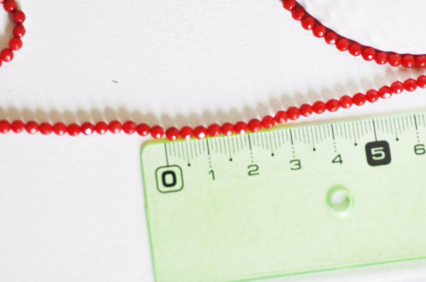 EP perle ronde corail rouge naturel 3mm, x1 fil de 40cm (G2520)