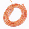 EP - perle tube bambou de mer orange 4mm, fil 44cm,G3173