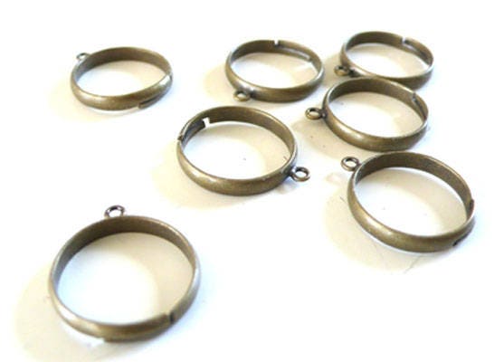 EP supports bague reglable bronze avec anneau, x4 (G2901)