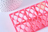 EP tampon biscuit silicone rose losanges fleurs, Moule patisserie silicone pour décor gateaux ou décor pour pâte polymère,12.2cm, x1 G5102