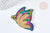 Ecusson brodé Papillon thermocollant paillette coloré 72mm, customisation de vêtements, broderie x1 G7441