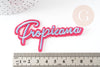 Ecusson brodé à repasser tropicana customisation vêtement, écusson thermocollant,patch écusson brodé,80mm, x2 G5073