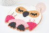 Ecusson eponge à repasser hibou chouette rose customisation vêtement, écusson thermocollant,patch écusson brodé,18cm, x1 G2859