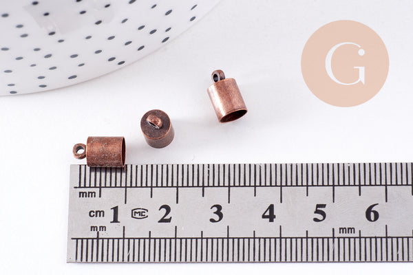 Embouts corde métal cuivre à coller 5.5mm, x10 (G0688)