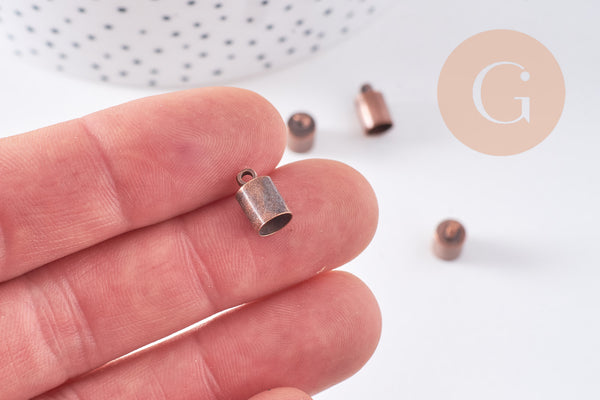 Embouts corde métal cuivre à coller 5.5mm, x10 (G0688)