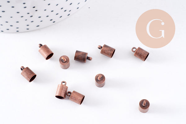Embouts corde métal cuivre à coller 5.5mm, x10 (G0688)