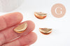 Embouts corde métal doré à pincer demi-cercle doré 12.5x20mm, x10 (G3895)
