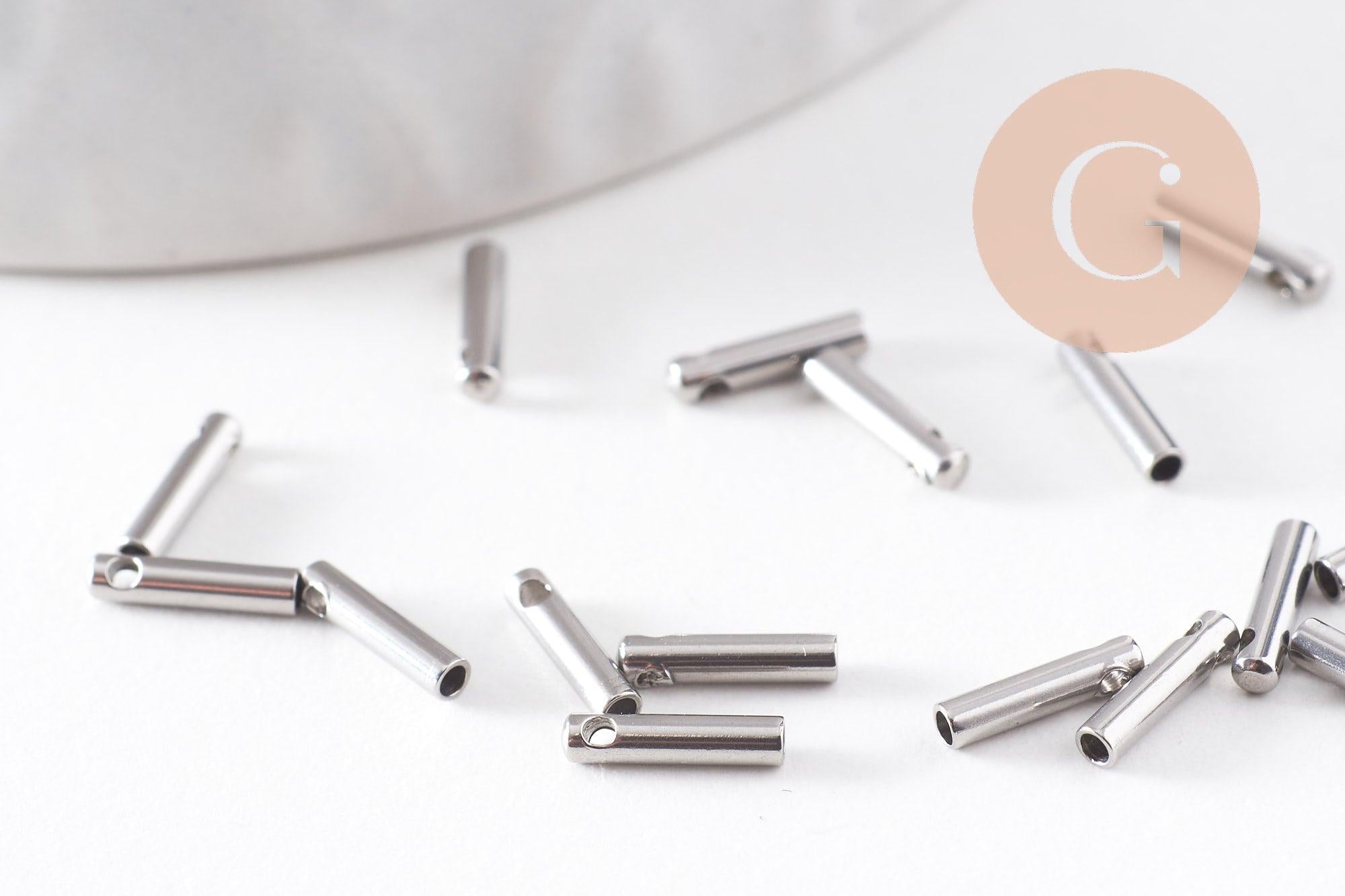 Embouts cordon et chaine acier 304 platine 7x1.6mm, x10 (G4048)