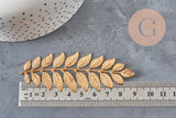 Raw brass laurel leaf stamping 90mm, x1 (G10165)