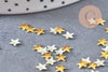 Etoile à coller zamac doré,fournitures à coller pour décorer pierres et bijoux,4mm, x10 G5324