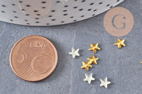 Etoile à coller zamac doré,fournitures à coller pour décorer pierres et bijoux,4mm, x10 G5324