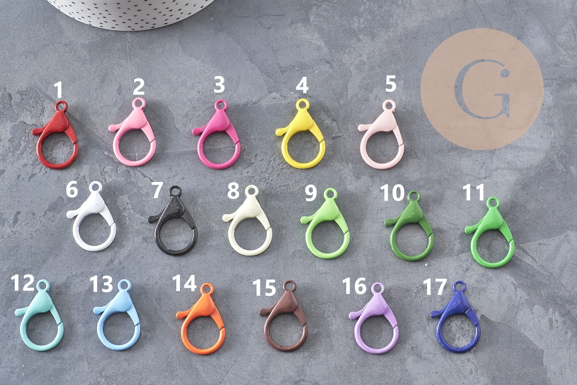 XXL colored zamak Parrot Clasp 35mm, x1 (G11274)