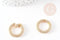 Fermoir à clapet rond laiton doré 16k zircon blanc 21mm, x1 (G6670)