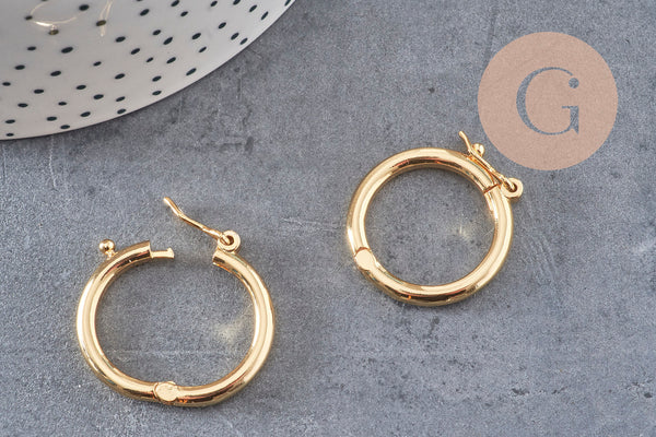 Fermoir à clipser anneau laiton doré 26mm, x1 (G5646)