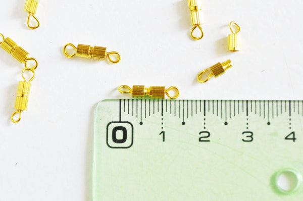 Fermoir à visser laiton doré 14mm, x10 (G2917)