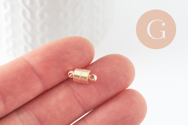 Fermoir aimanté laiton doré 18K 12mm, x1 (G9676)