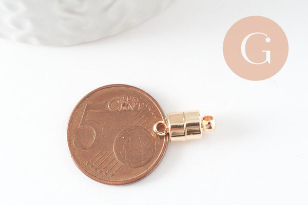 Fermoir aimanté laiton doré 18K 12mm, x1 (G9676)