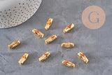 Cierre de cadena de bolas de acero inoxidable dorado 304 de 18,5 mm, x10 VÁLIDO