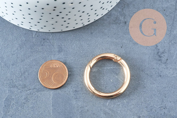 Fermoir mousqueton rond clapet XXL rond zamac doré 32.5mm, x1 (G9904)