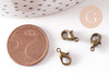 Fermoir mousqueton zamac bronze 10mm, x20 (G0537)