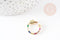 Fermoir rond à vis laiton doré 18k strass coloré 18mm, x1 (G5853)