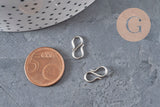 Clasps hook S 304 stainless steel platinum 12mm, x5 (G11181)