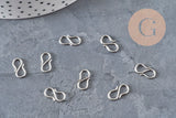 Clasps hook S 304 stainless steel platinum 12mm, x5 (G11181)