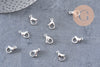 Fermoirs mousquetons acier 304 inoxydable argenté 13mm, x10 (G10889)