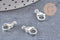 Fermoirs mousquetons acier 304 inoxydable argenté 13mm, x10 (G10889)