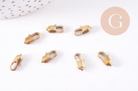 Fermoirs mousquetons laiton brut 12mm, x5 (G10706)