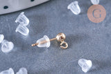 Fermoirs pour Clous d'oreille silicone 4mm, x50 (G0314)