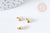 Fermoirs pour Clous laiton doré 12x6mm, x2 (G8359)