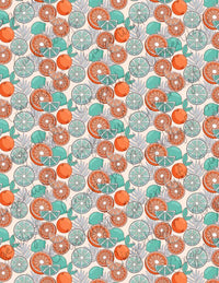 Feuille de transfert polymère – Agrumes orange & vert 14x10 cm, x1 (G10789)