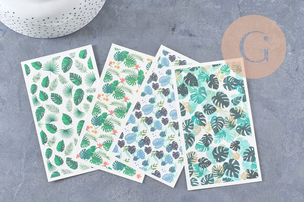 Feuille de transfert polymère – Feuilles tropicales x1 (G10548)