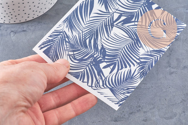 Feuille de transfert polymère – Grandes feuilles de palme marine 14x10 cm, x1 (G10774)