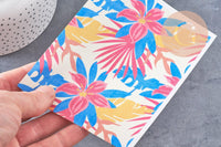 Feuille de transfert polymère –Grandes fleurs tropicales 14x10 cm, x1 (G10782)