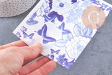 Feuille de transfert polymère – Jouy bleu 14x10 cm, x1 (G10778)