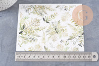 Feuille de transfert polymère – Motif Feuilles fougères clair 14x10 cm, x1 (G10775)