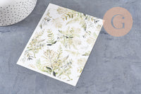 Feuille de transfert polymère – Motif Feuilles fougères clair 14x10 cm, x1 (G10775)