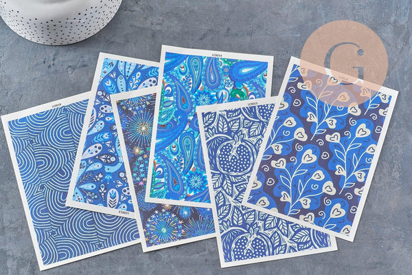 Feuille de transfert polymère – Série bleue 14x10.5 cm, x1 (G10958)