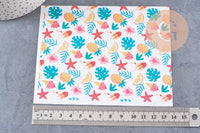Feuille de transfert polymère – motifs vacances glace étoile de mer 14x10 cm, x1 (G10769)