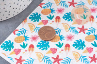 Feuille de transfert polymère – motifs vacances glace étoile de mer 14x10 cm, x1 (G10769)