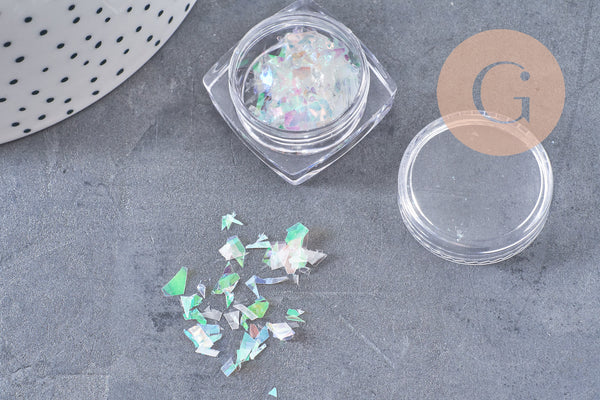 Feuille holographique pour création de bijoux, inclusion résine ou création pâte polymère, x1 boite de 0.3 grammes (G5898)