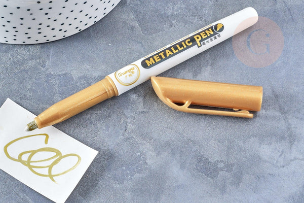 Feutre marqueur peinture métallique dorée ou argentée, x1 (G8627)