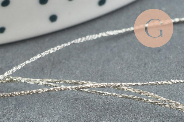 Fil blanc ivoire métallisé 0.6mm, x5 ou x10 mètres (G1656)