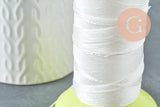 Fil blanc nylon pour broderie couture bijoux 0.8mm, x 10 mètres (G1621)