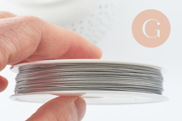 Fil câblé gainé acier inoxydable 0.5mm, x1 bobine de 50 mètres (G9770)