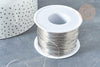 Fil d'acier inoxydable platine argenté 0.5mm, x1 Mètre (G8195)
