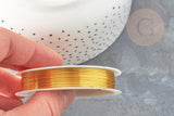 Fil de cuivre doré 0.5mm, x1 bobine de 8mètres (G9385)