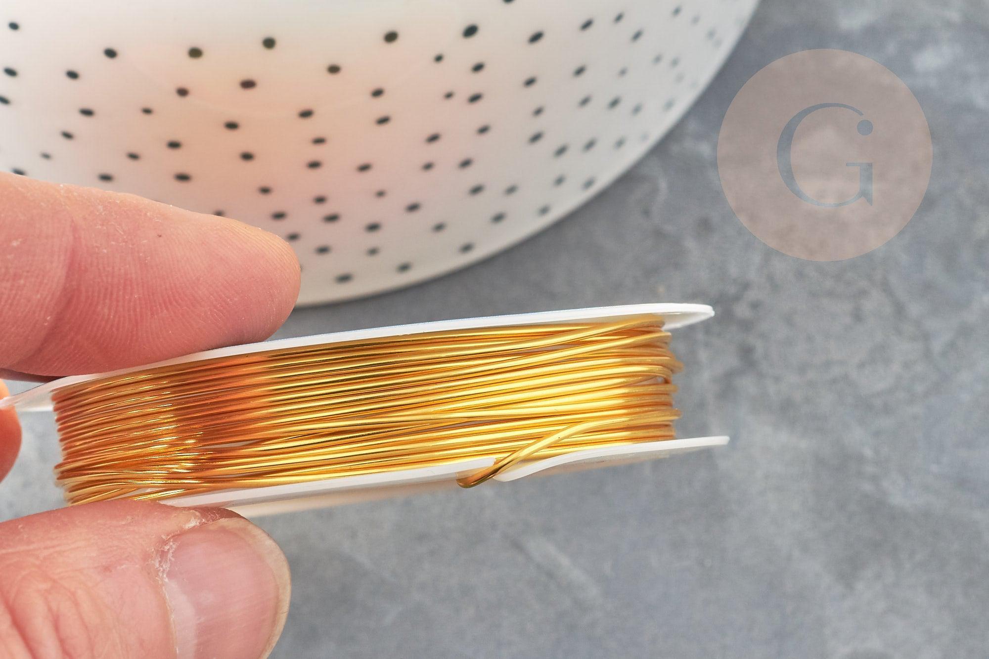 Fil de cuivre doré 1mm, x1 bobine de 2.5mètres (G9379)